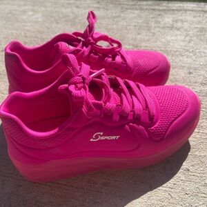 Little Big Girls Pink Skechers Sneakers Sport Tennis Shoes size 13